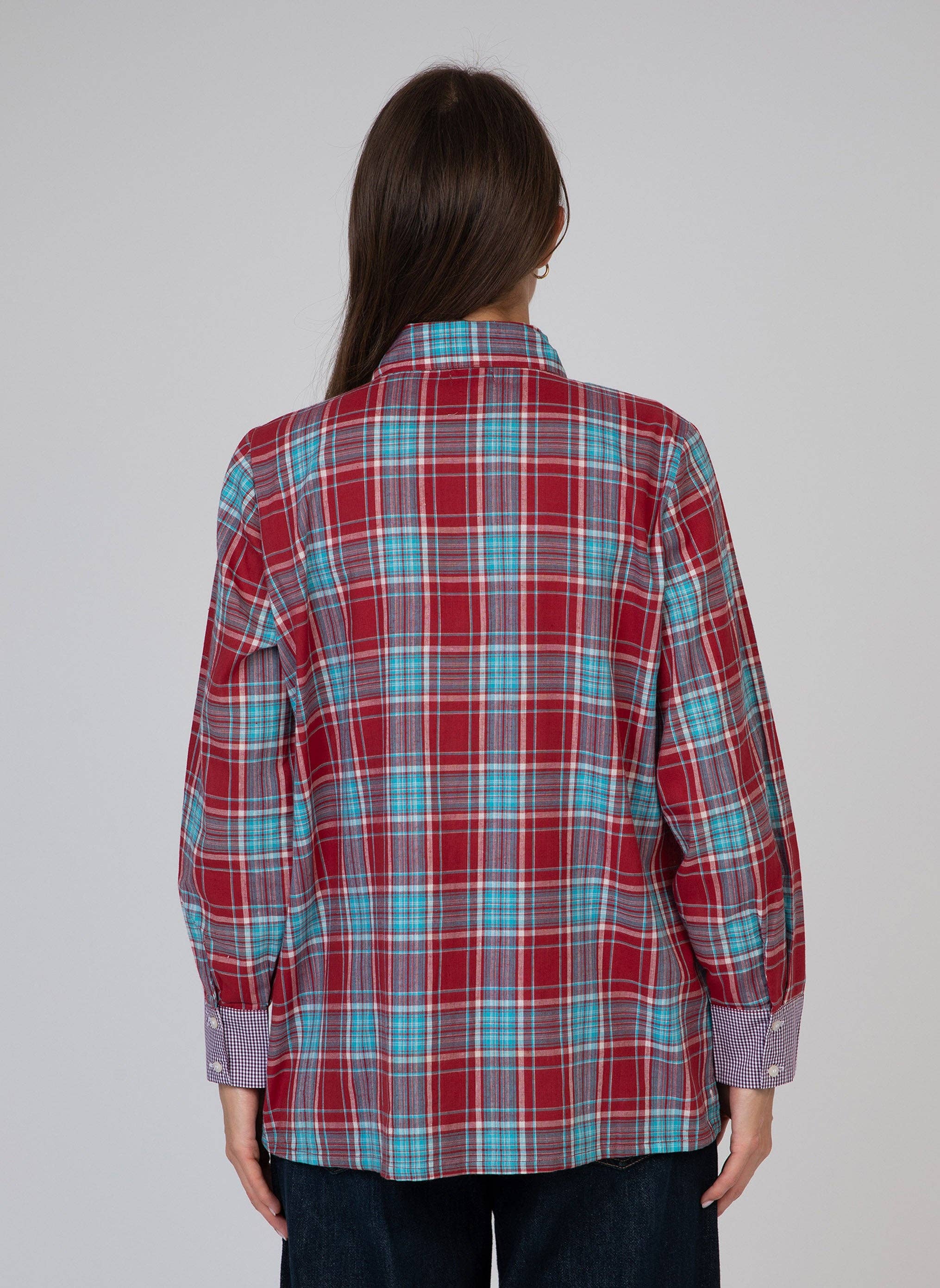 An'ge - Wholesale Button Down Shirt - Women's - SOTALIE red shirt2