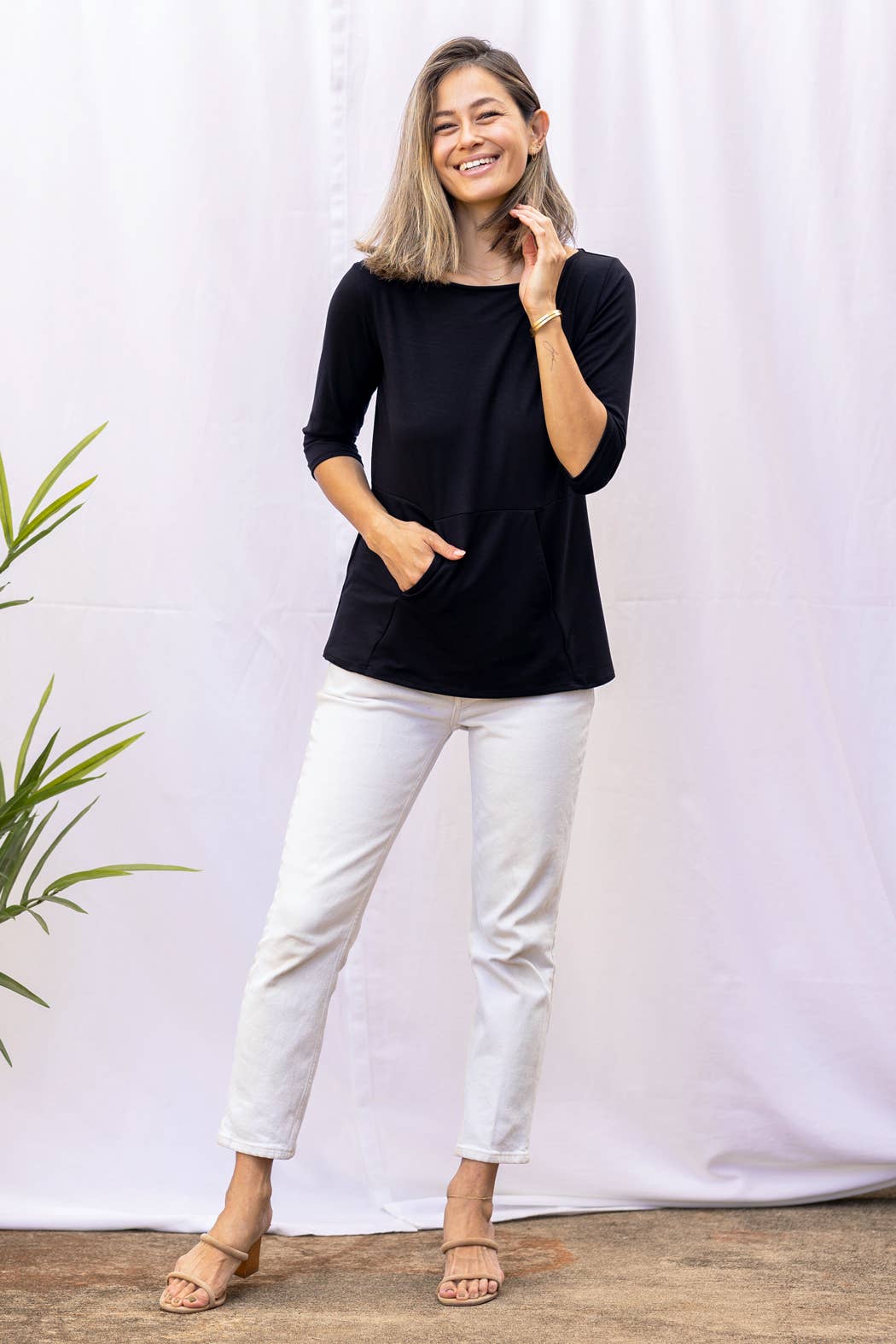 Ten Tomorrow - Wholesale Gebreide top - Dames - Meg Boatneck Top (zwart)1