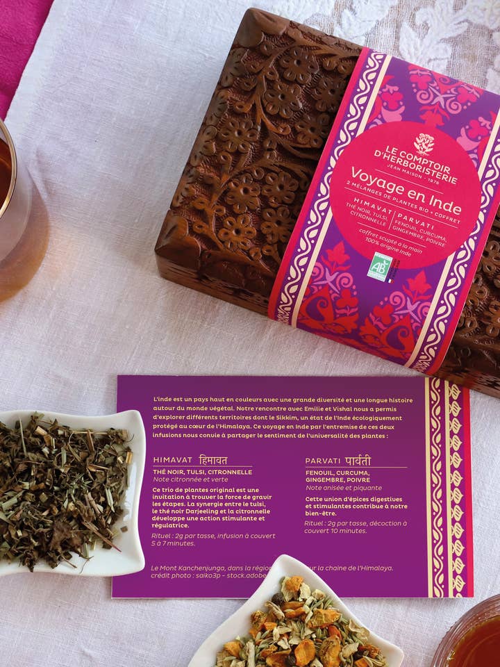 COFANETTO VIAGGIO IN INDIA per la vendita all'ingrosso da parte di LE COMPTOIR D'HERBORISTERIE