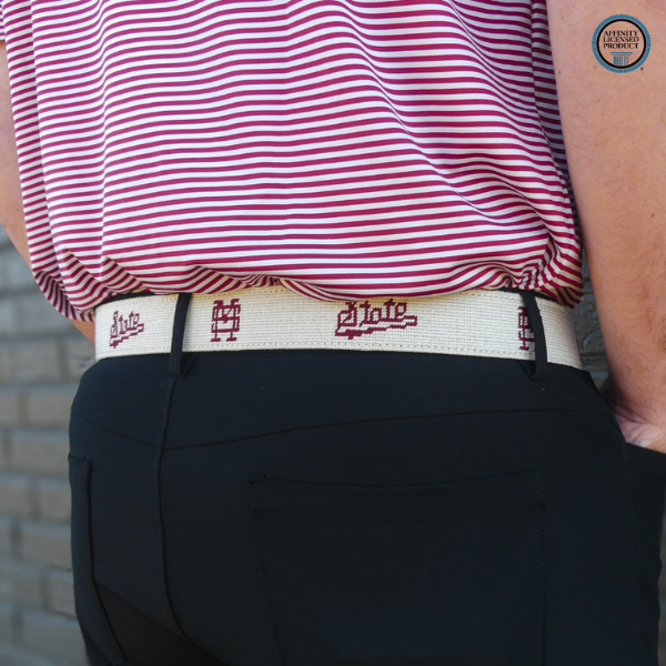 Roostas – Cinto - Unissexo por atacado – Cinto de Agulha Cinzento do Estado do Mississippi1