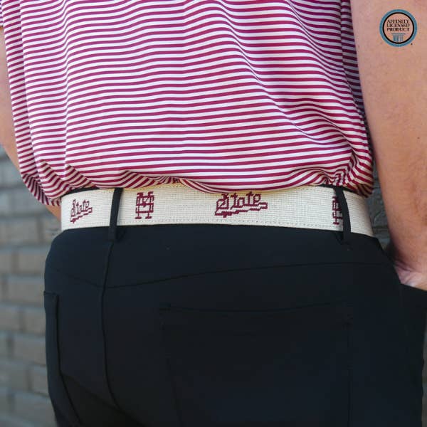 Roostas – Cinto - Unissexo por atacado – Cinto de Agulha Cinzento do Estado do Mississippi1