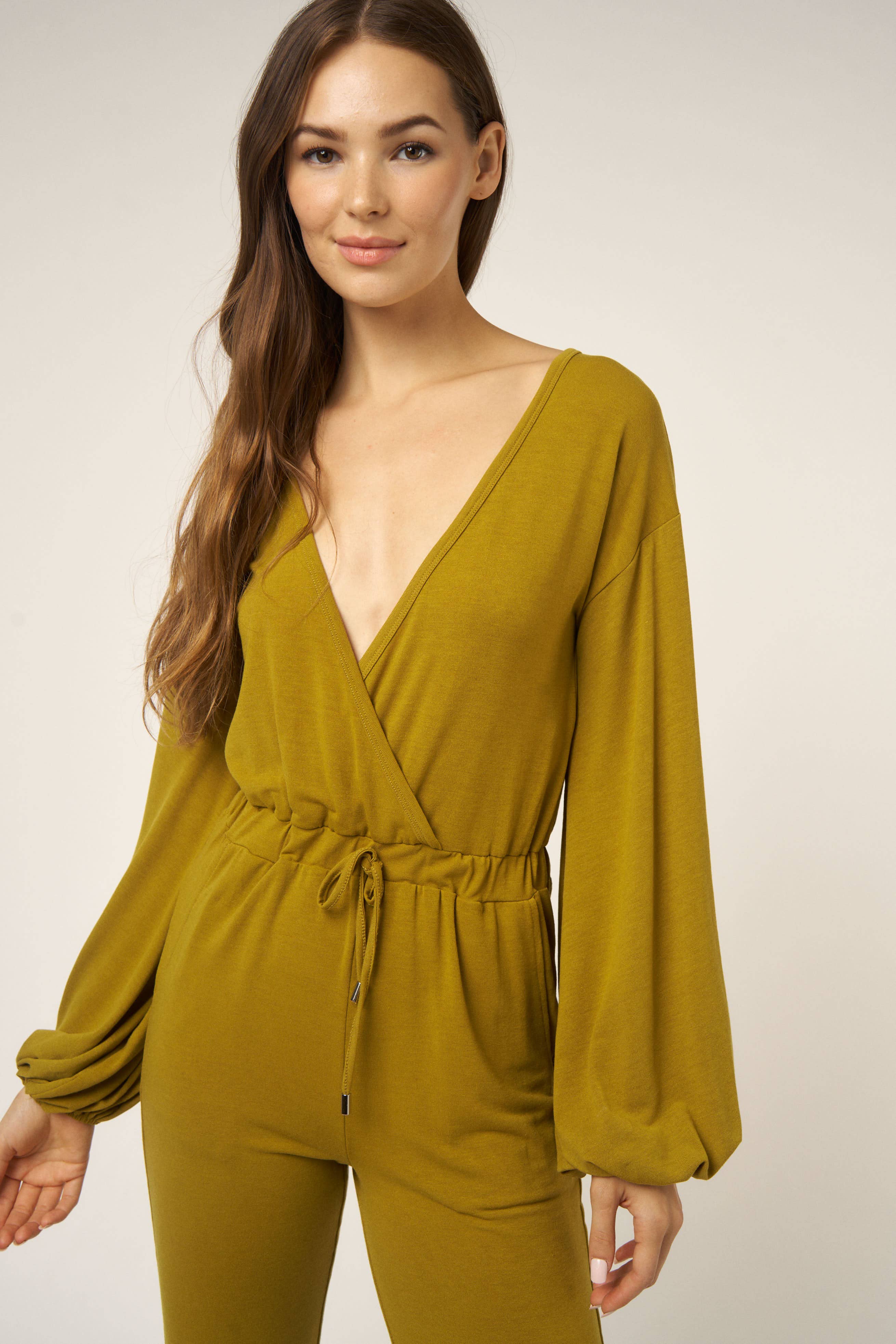 Hers & Mine – wholesale Set med topp och byxa – Dam – LINNE SMOCKED RYNKAD FRÄMRE RÖRET OCH BYXOR SKICKAS9