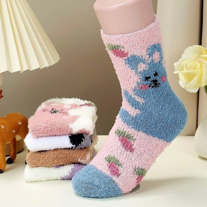 Diacly - Wholesale Socks - Unisex - Bunny Fuzzy Fluffy Warm Plush Fleece Home Socks