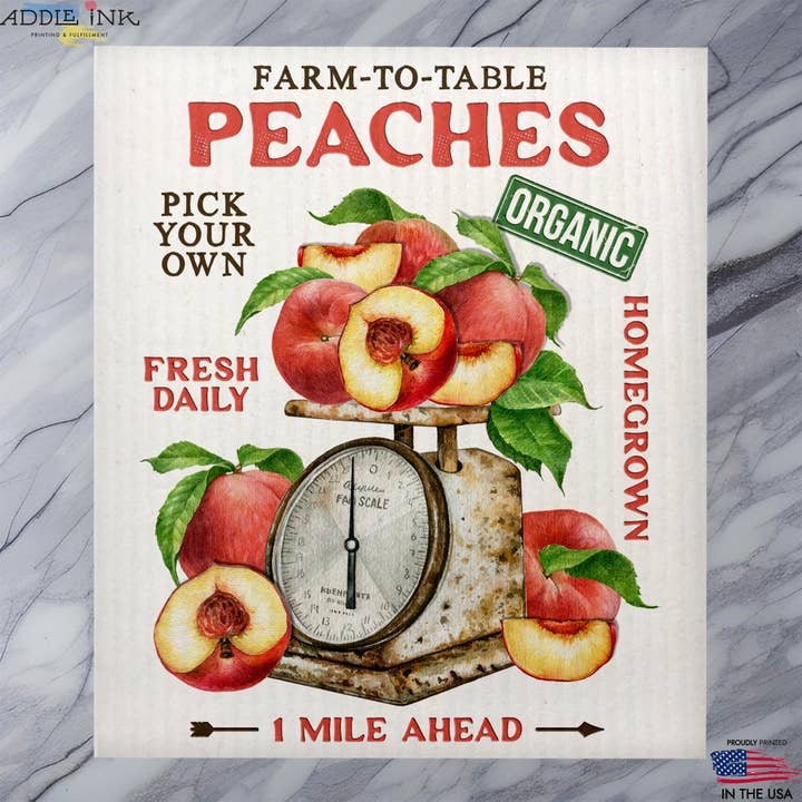 Farm to Table Persikor Rustik Svensk Disktrasa Svamp för wholesale av ADDLE iNK