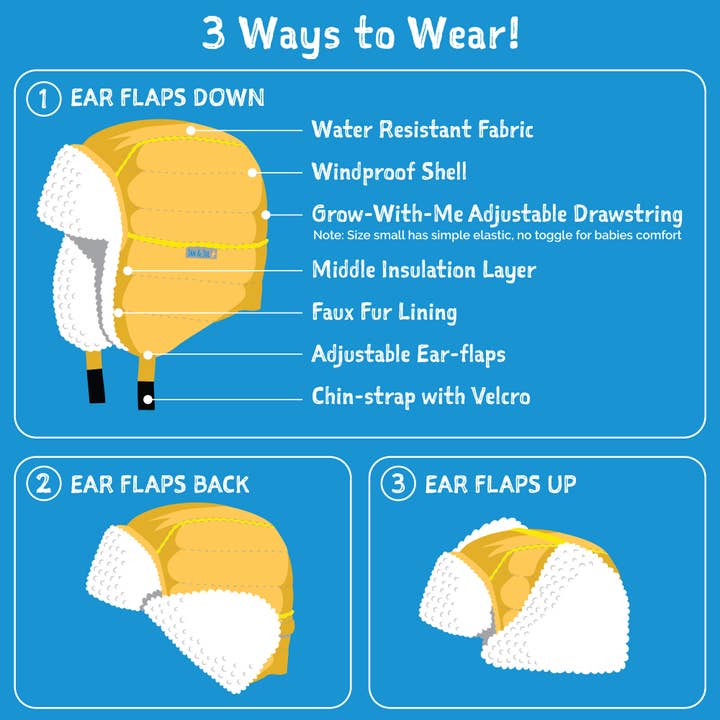 Jan & Jul - Wholesale Trapper/Bomber Hat - Kids - Prairie Flowers | Toasty-Dry Trapper Hat7