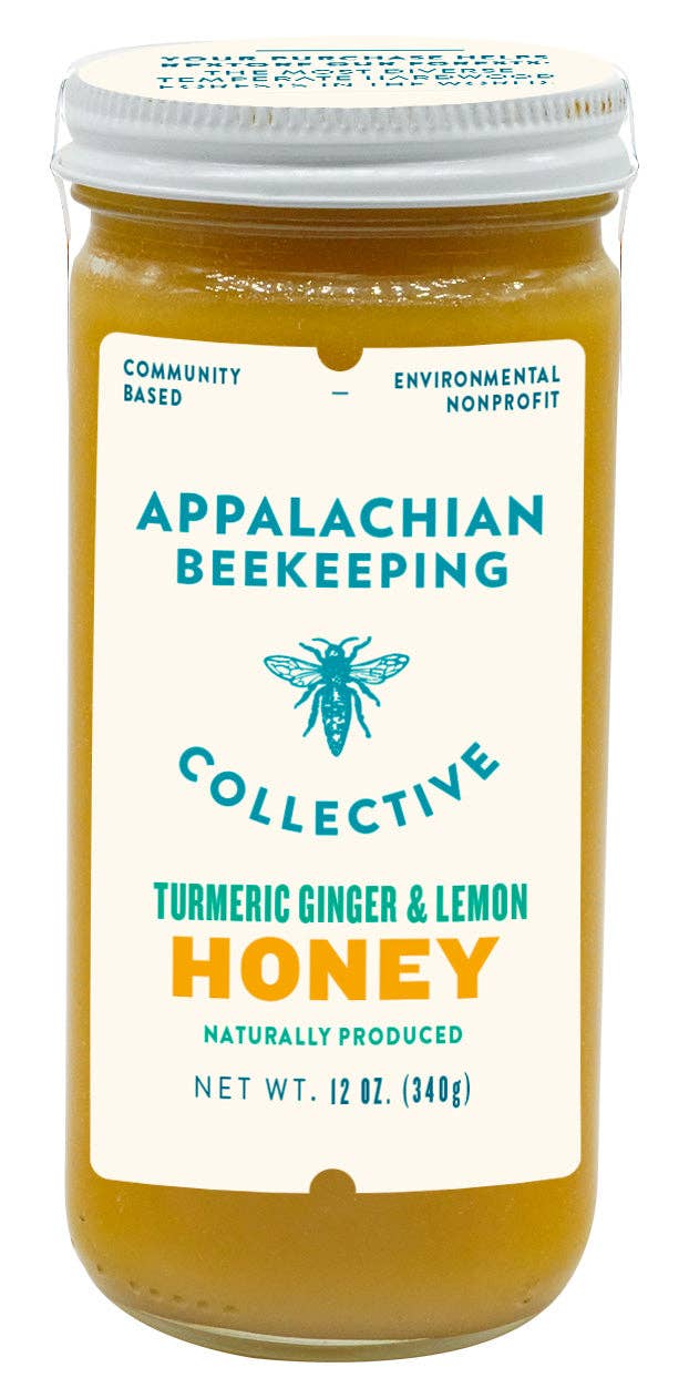 Turmeric Ginger Lemon Creamed Honey for wholesale by Appalachian Beekeeping Collective