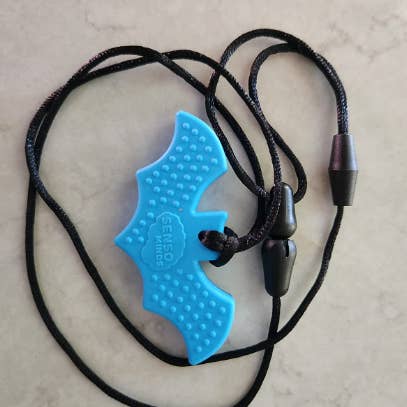 Senso Minds - Wholesale Fidget Toy - Kids - Sensory Bat Necklace - Chewelry 4 Pack (BONUS Pencil Topper)