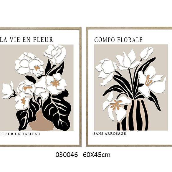 Lærred Blomster Med Styrofoam 60 X 45 / 2 Ass for engroshandel hos Faye