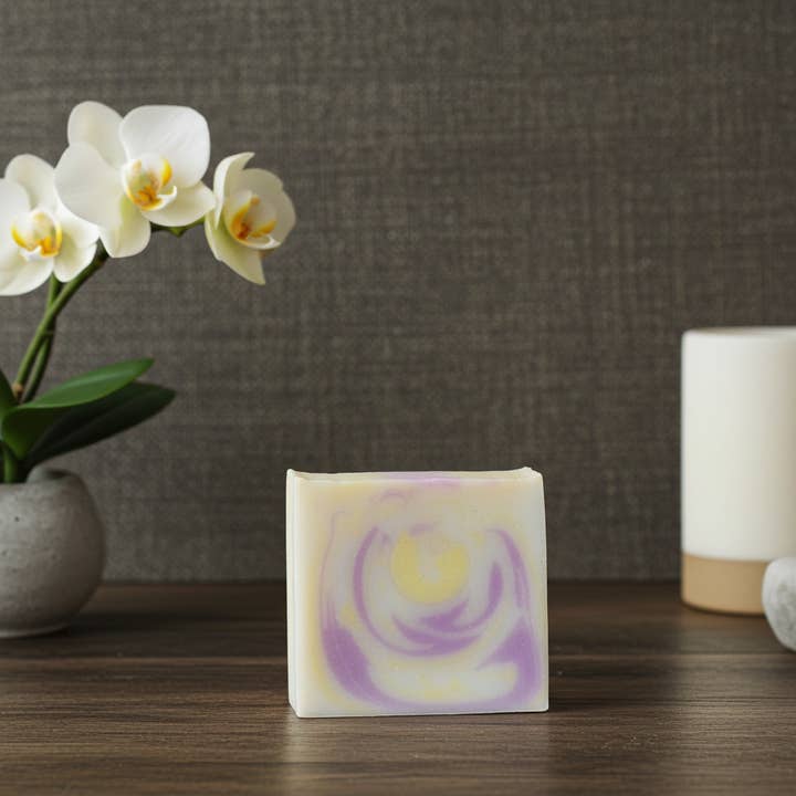 Pink Pepper, Bergamot + Pink Grapefruit Soap with Shea Butte for wholesale by La Zouch Soaps