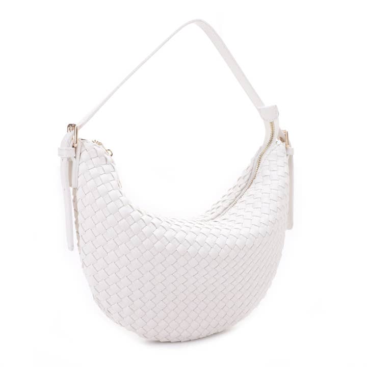 Becca Recycled Woven Vegan Leather Shoulder Bag for wholesale by MALI + LILI