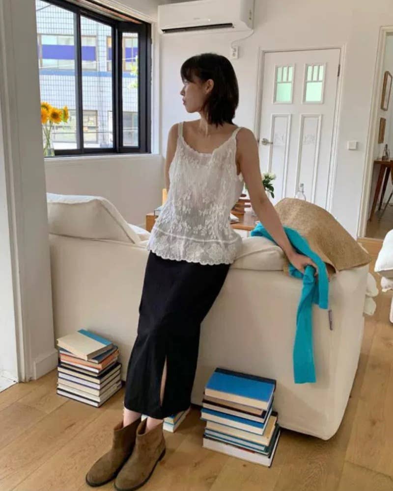 Hope & Sunshine - Wholesale Camisole - Dames - Kanten Geborduurde Jacquard Camisole22