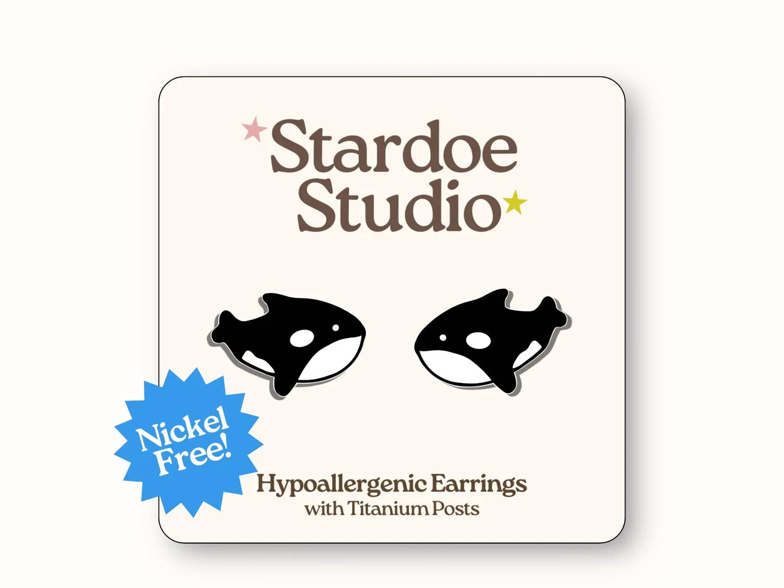 Stardoe Studio - Vente Clous d'oreille - Boucles d'oreilles Orca Whale