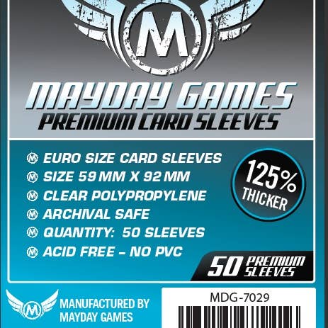 Funda para tarjetas Euro Premium, paquete de 50 (59 mm x 92 mm) para venta al por mayor de Mayday Games