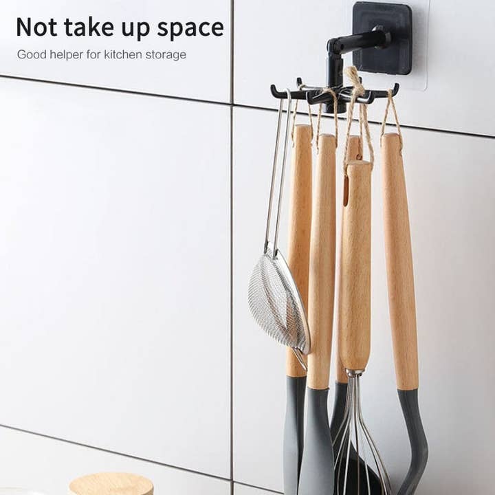 VIGOR - Wholesale Kitchen storage/organiser - Kitchen Utensil Holder 360 Degrees Rotating Folding Hook6