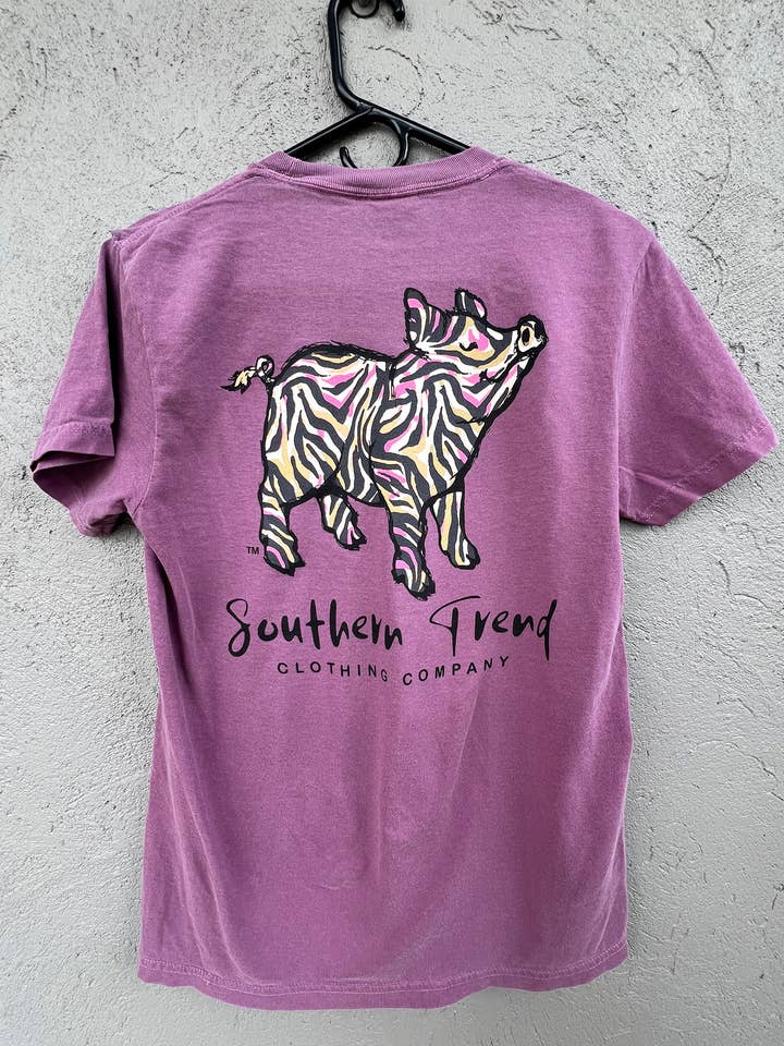 WIld Zebra Pig Manga Curta por atacado de Southern Trend Clothing