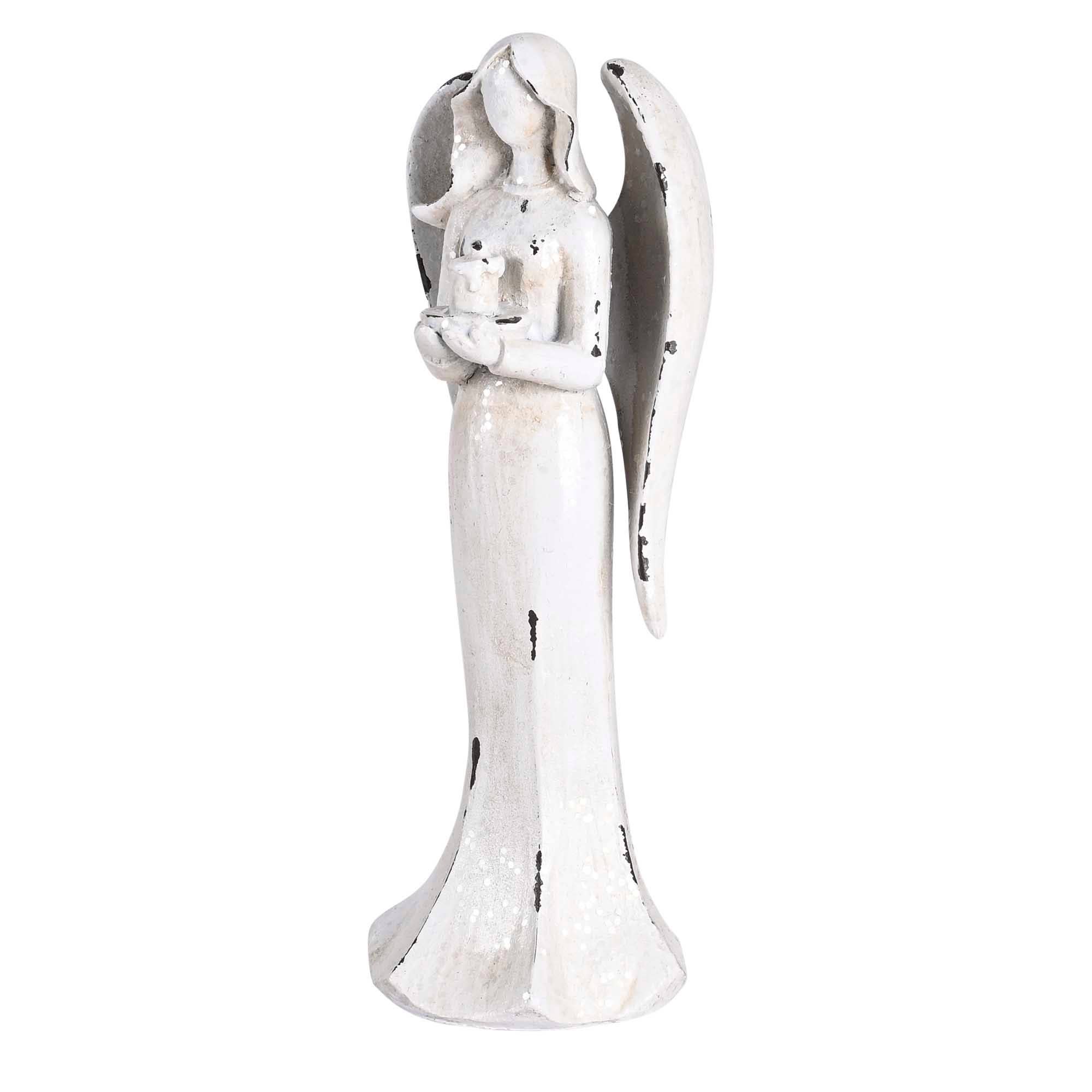 Dicksons - Wholesale Decorative Tabletop Object - Angel Figurine Distressed Holding Candle1