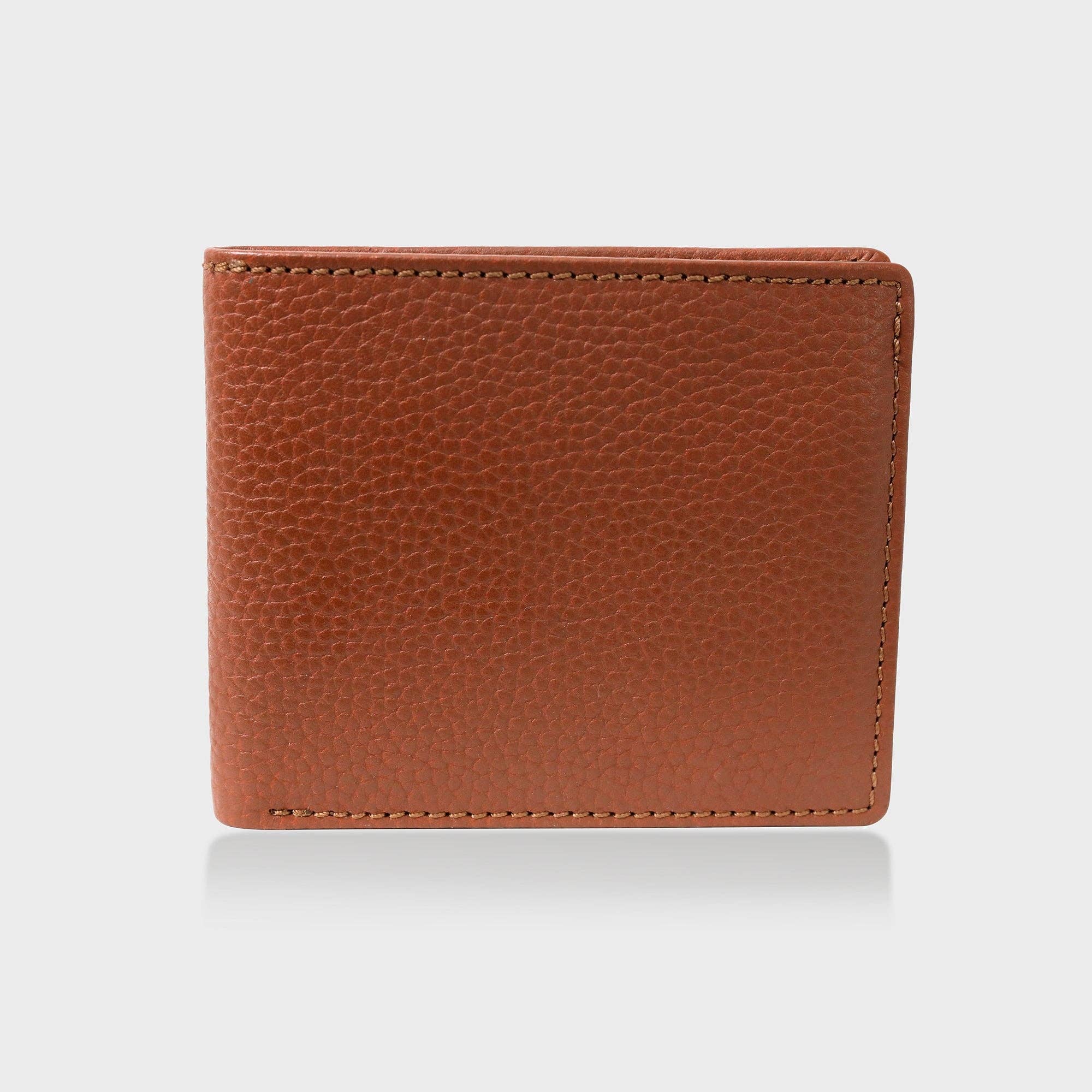 Acorn and Hide – wholesale Wallet - Men’s – Pebblegrain Leather BiFold Wallet - Tan / Green0