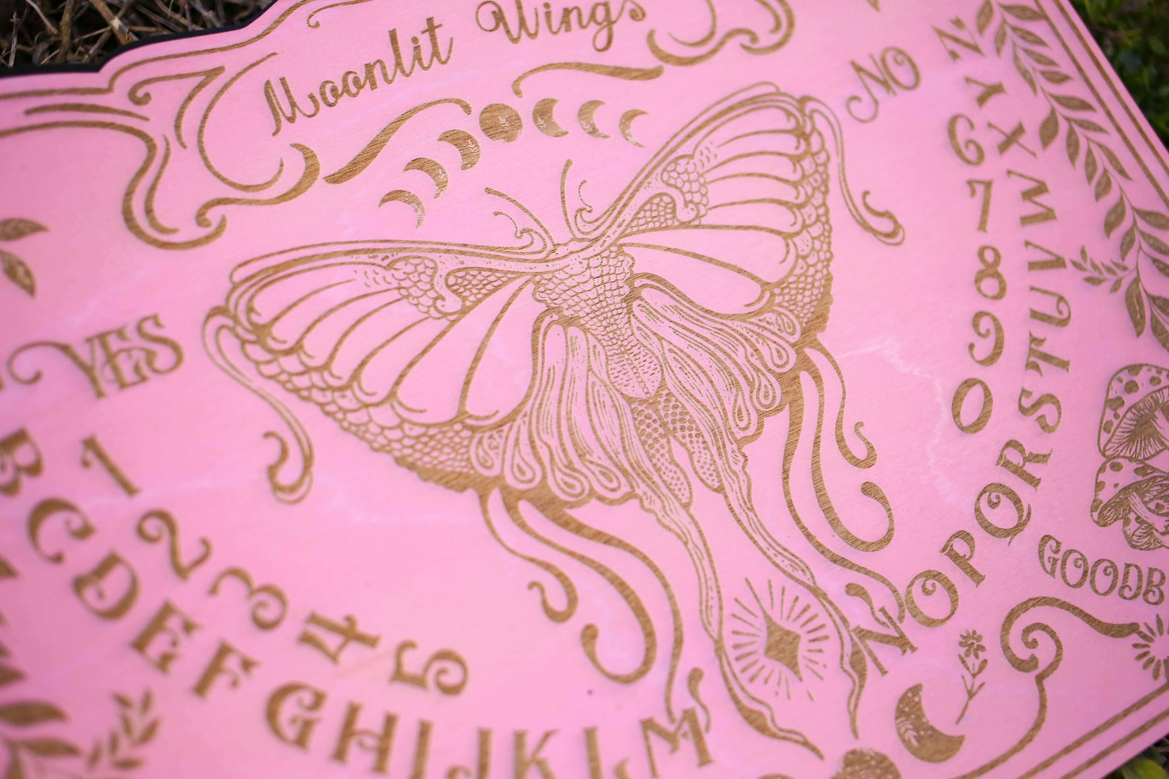 Ink and Flowers Designs - Wholesale Spirit Board - Pink Art Nouveau-inspired Spirit Board w/planchette1