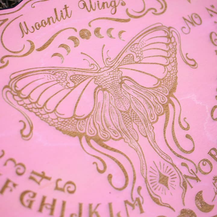 Ink and Flowers Designs - Wholesale Spirit Board - Pink Art Nouveau-inspired Spirit Board w/planchette1