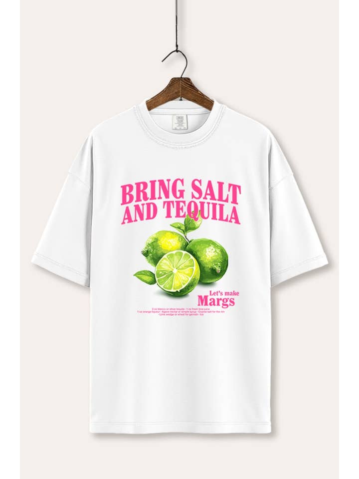 SALT TEQUILA & MARGARITA GRAPHIC COMFORT COLORS TEE for wholesale by PINK NABI
