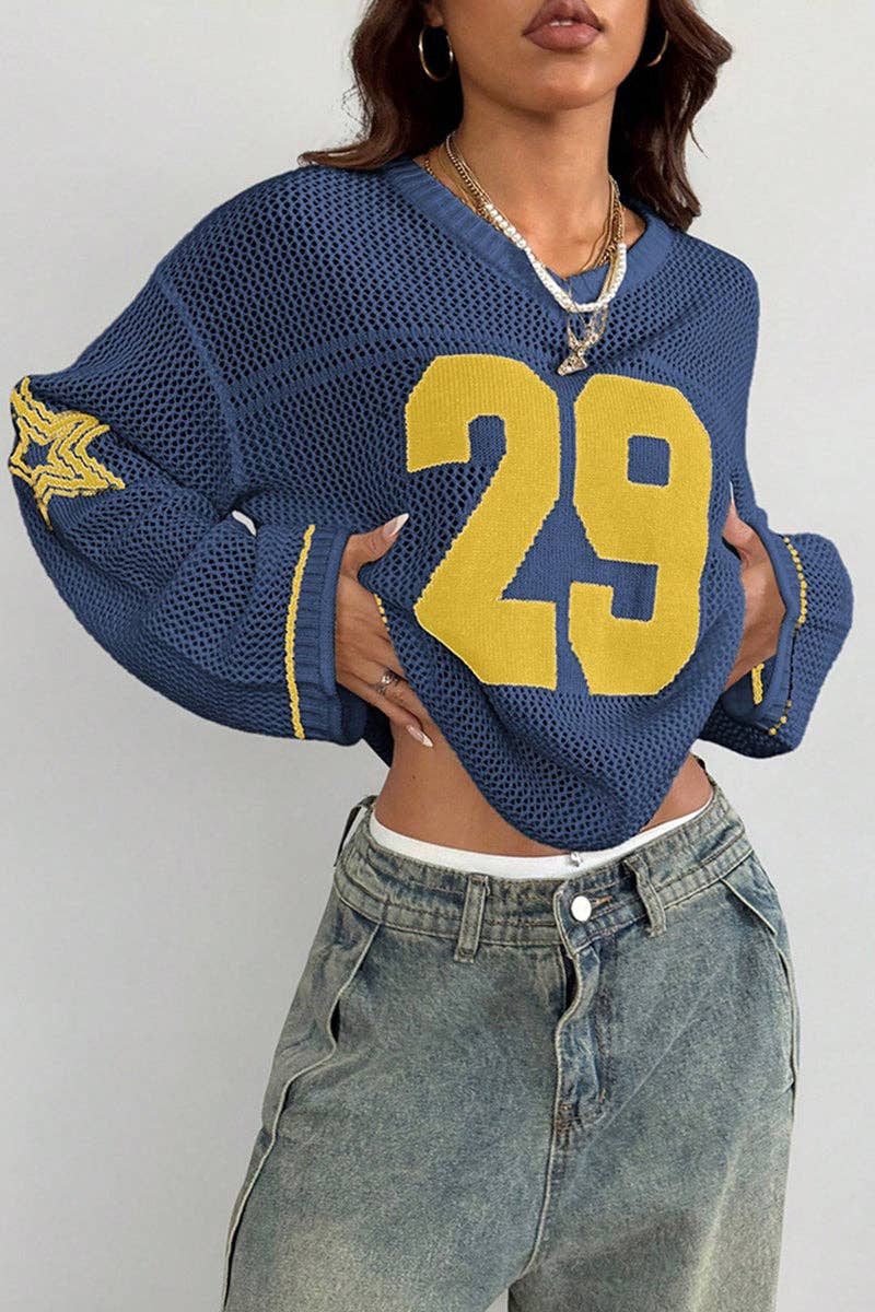 Mccolin - Wholesale Knit Sweater - Women's - Cropped Number Knit Sweater3