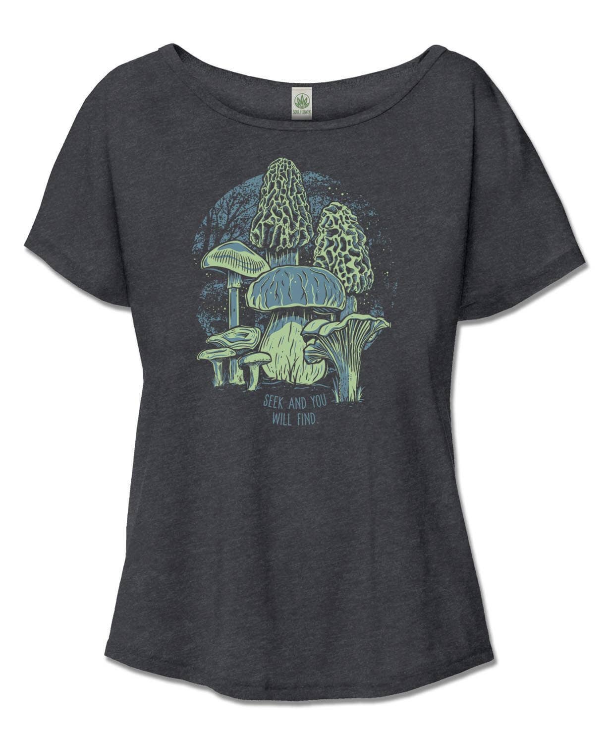 Soul Flower - Wholesale Screen Printed T-Shirt - Women's - Mushroom Forager Slouch Top3