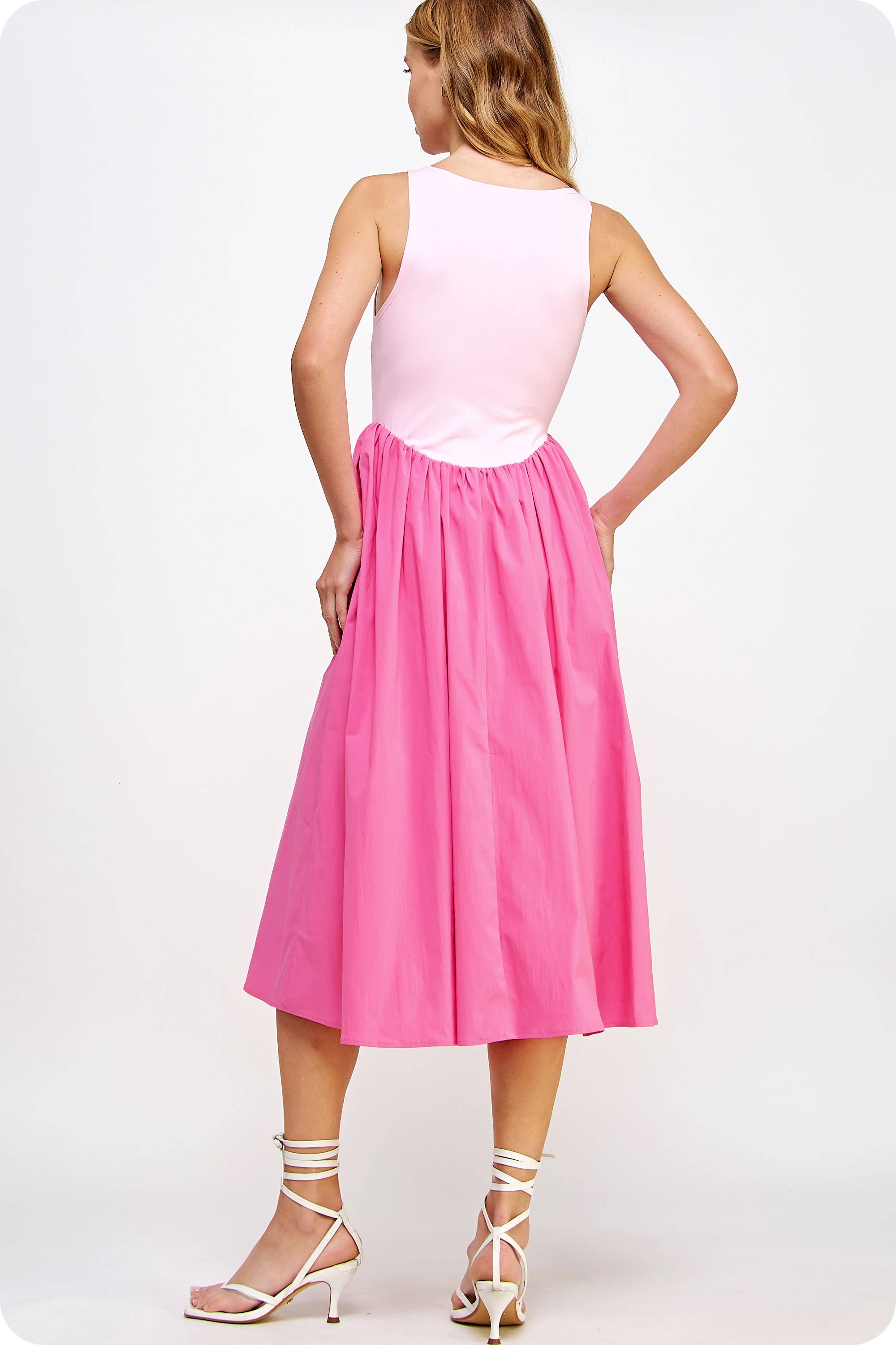 Strut & Bolt - Wholesale Dress - Women's - Knit Contrast Poplin Long Dress22