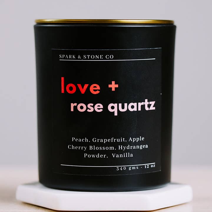 Vela de Amor + Cuarzo Rosa para venta al por mayor de Spark & Stone Co