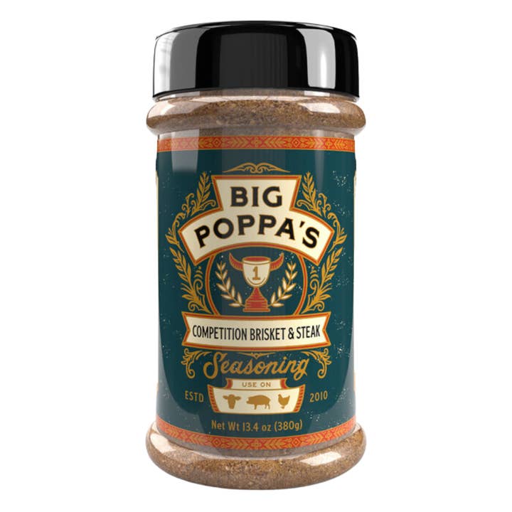 Assaisonnement Big Poppa's Competition pour poitrine de bœuf et bifteck pour la vente par Big Poppa Smoker