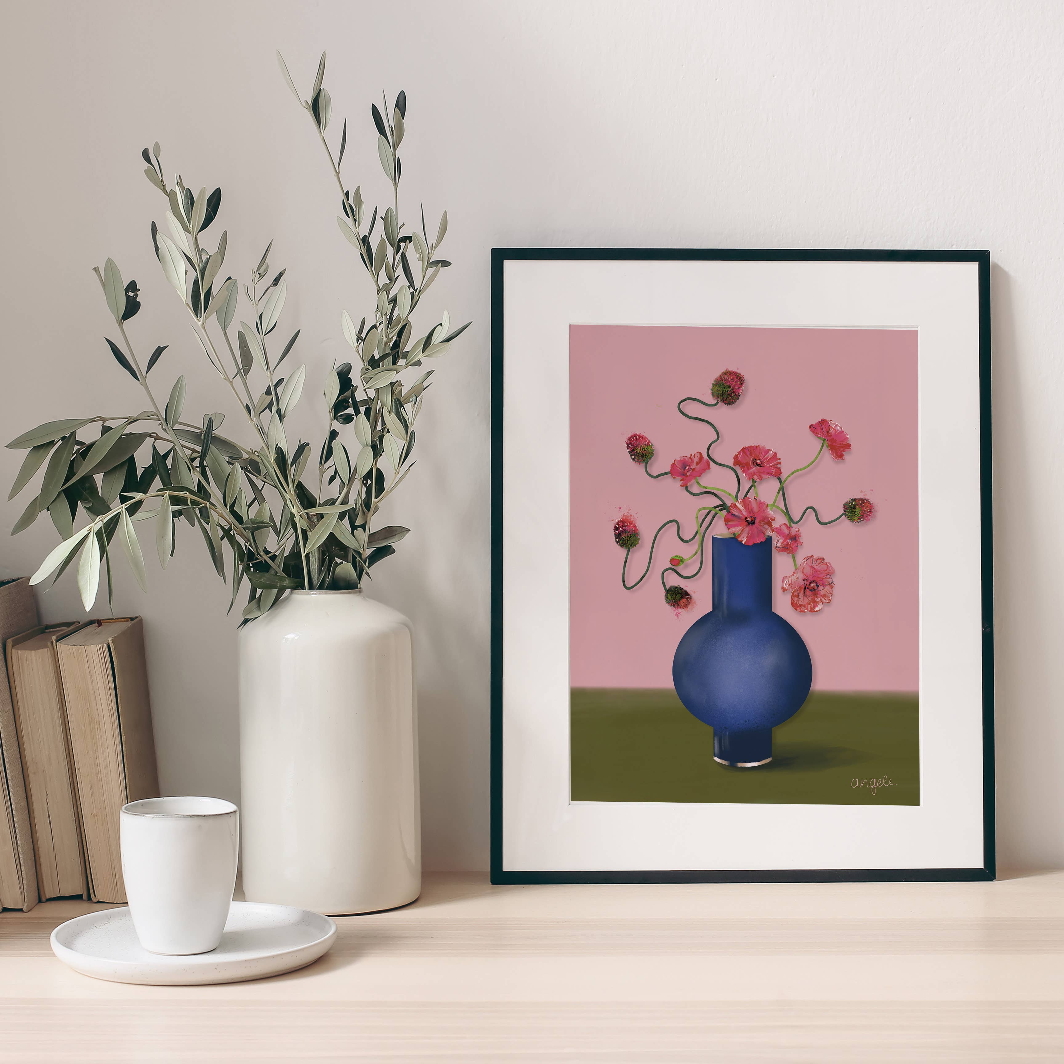 Studio Angelart - Wholesale Poster - Illustration: flowers in a vase (art print)2