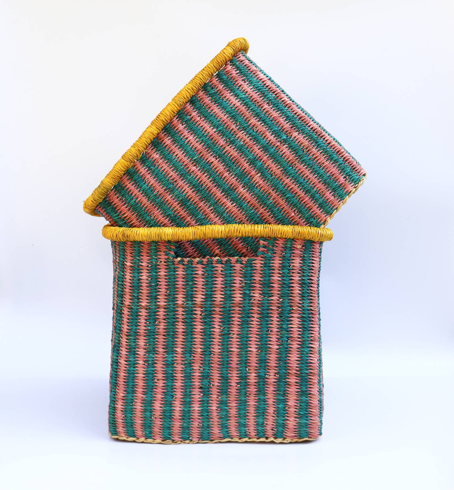 The Bam's Art Shop - Wholesale Basket - Turquoise, Pink, Yellow Rectangle Storage Basket3