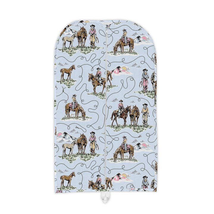 Sierra Cowgirl Blue Quilted Garment Bag for wholesale by Ida Mae Home