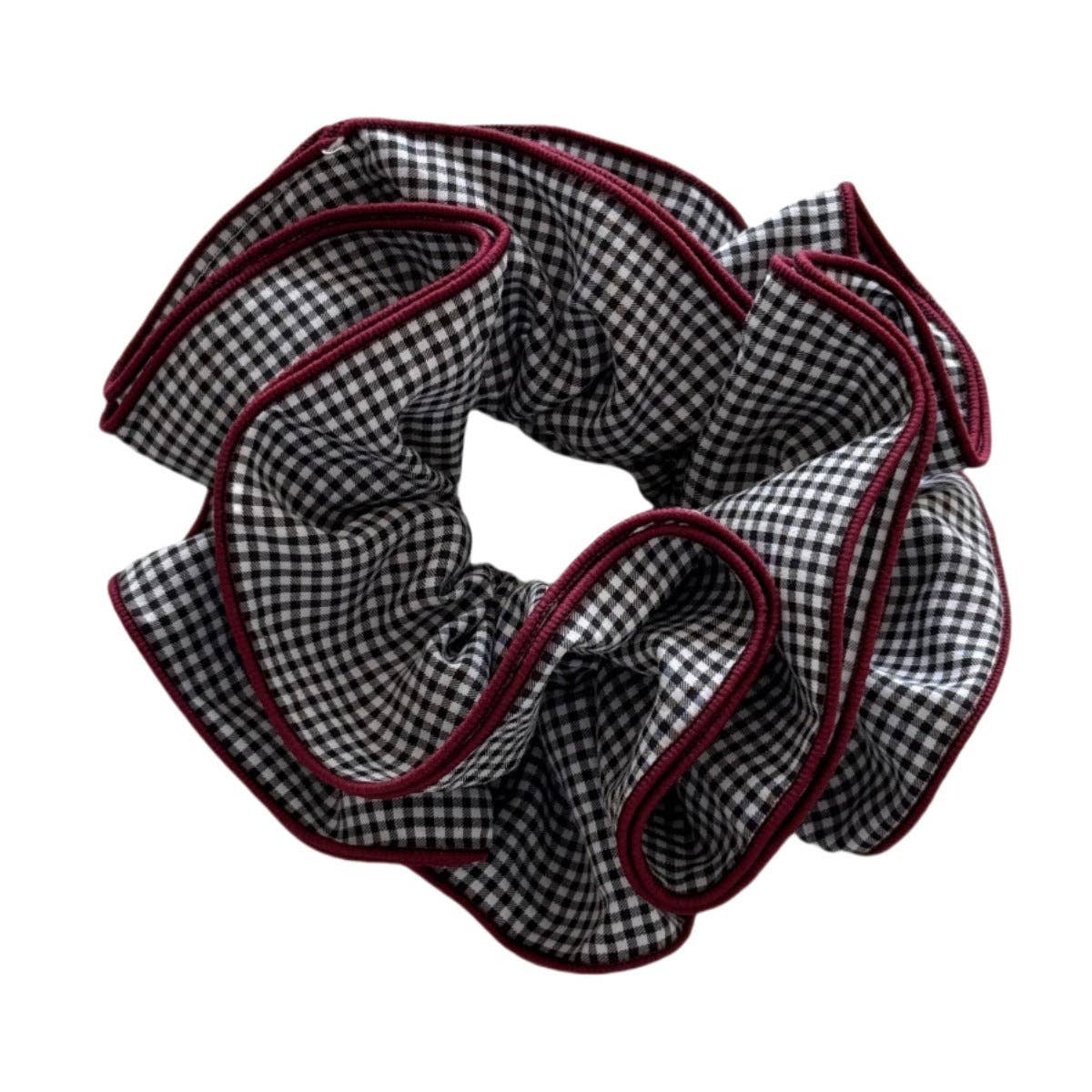 Dipped Shop – wholesale Scrunchie - Dam – Prickig Gingham Volang Hårsnodd DP25F9763