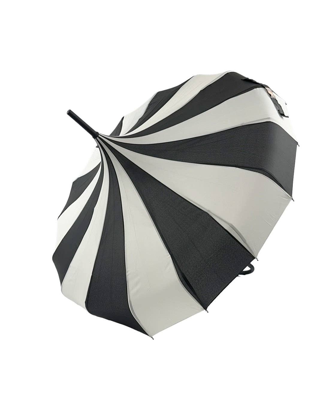 Soake - Wholesale Umbrella - Women's - Boutique CLASSIC Pagoda Umbrella Black and Cream8