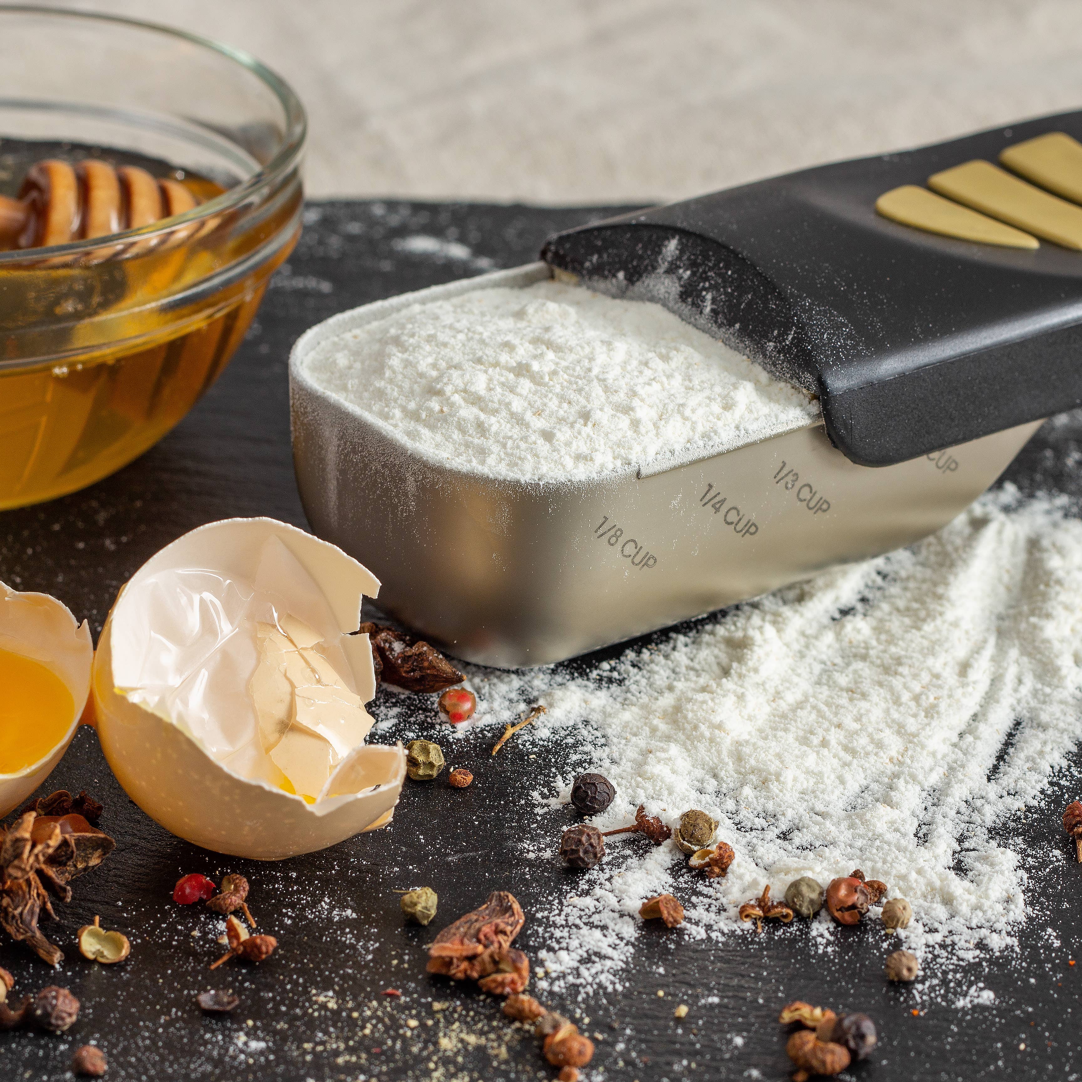 Fox Run Brands - Wholesale Maatbeker - KitchenArt Pro Adjust-A-Scoop voor 1/2 kop, satijn, 7 „x 2,5"6