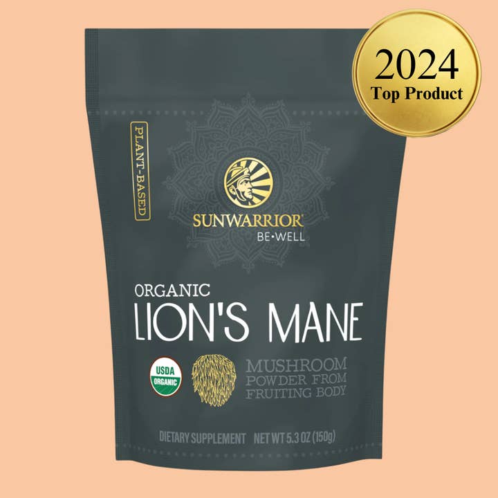 Be Well Organic Lion's Mane Mushroom Powder Drink Mix for wholesale by Sunwarrior