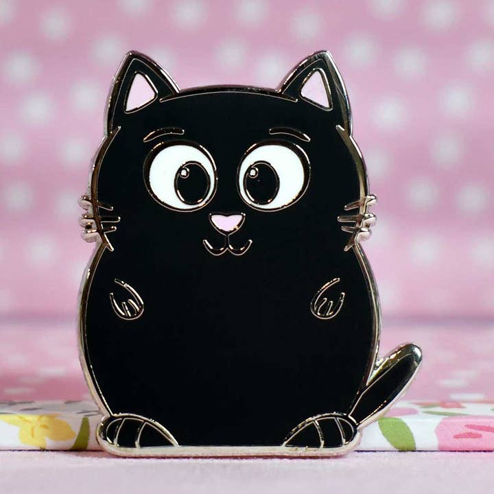 Black Cat Enamel Pin for wholesale by Cat Lady Alley