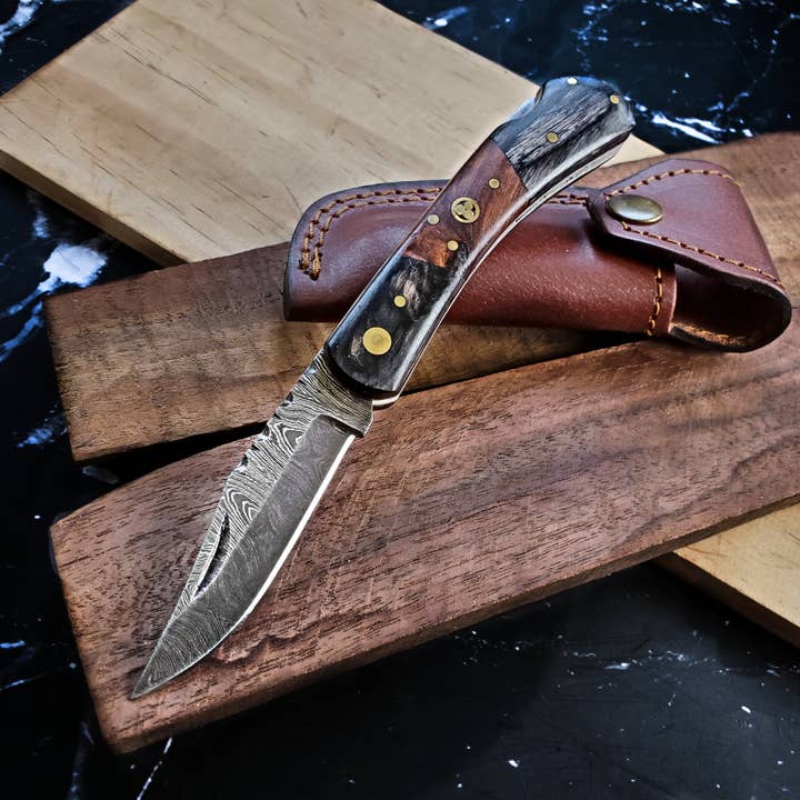 TF-009 / Damascus Steel EDC Pocket knife for wholesale by Titan International