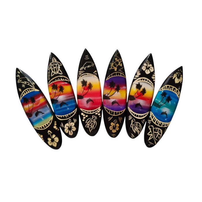 DK Hawaii - Wholesale Magnet - Hand Carved Spray Painted Surf Board Magnets