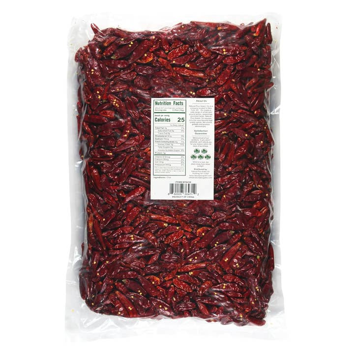 Natural Plus Green - Wholesale Dried Spice - NPG Whole Dried Sichuan Red Chili Pepper 5 LB Bulk, Mild Hot