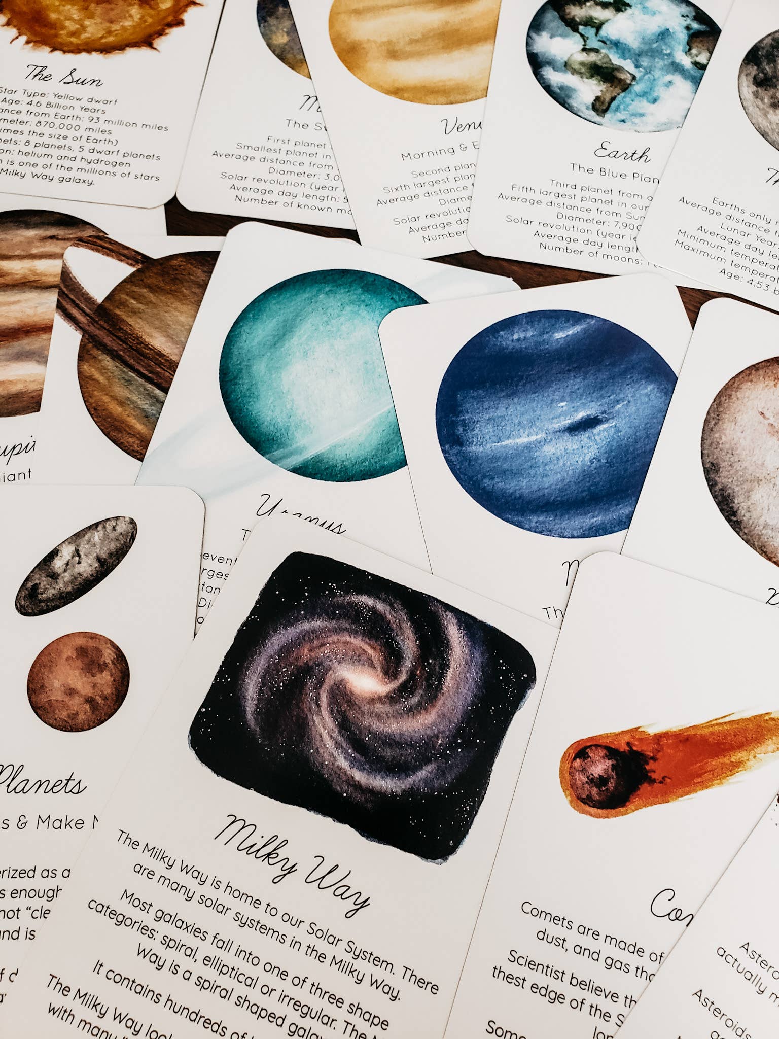 Stephanie Hathaway Designs - Wholesale Learning Cards - Kids & Baby - Solar System Flashcards (Set of 15 Cards)2