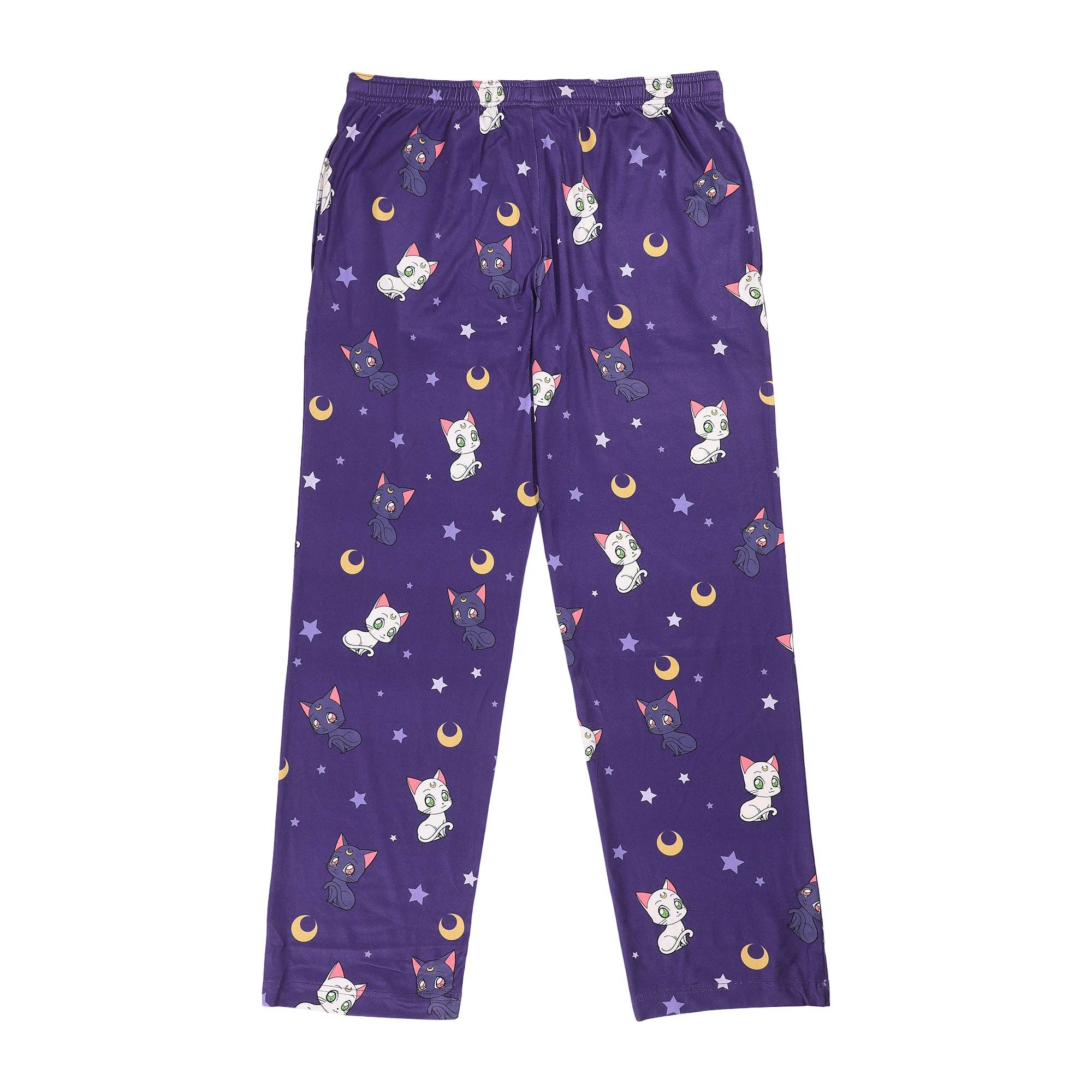 Bioworld Merchandising - Wholesale Sleepwear Bottom - Women's - Sailor Moon Artemis & Luna All-Over Print Women's Purple Quick Turn Sleep Pajama Pants5