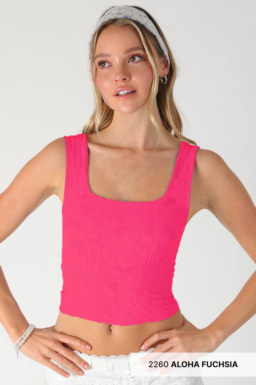 NIKIBIKI - Wholesale Knit Top - Women's - NS8396 - Double Lace Square Crop Top7