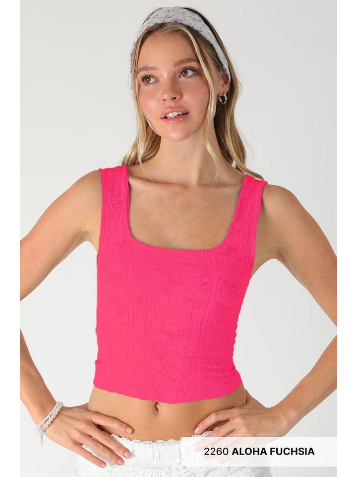 NIKIBIKI - Wholesale Knit Top - Women's - NS8396 - Double Lace Square Crop Top7