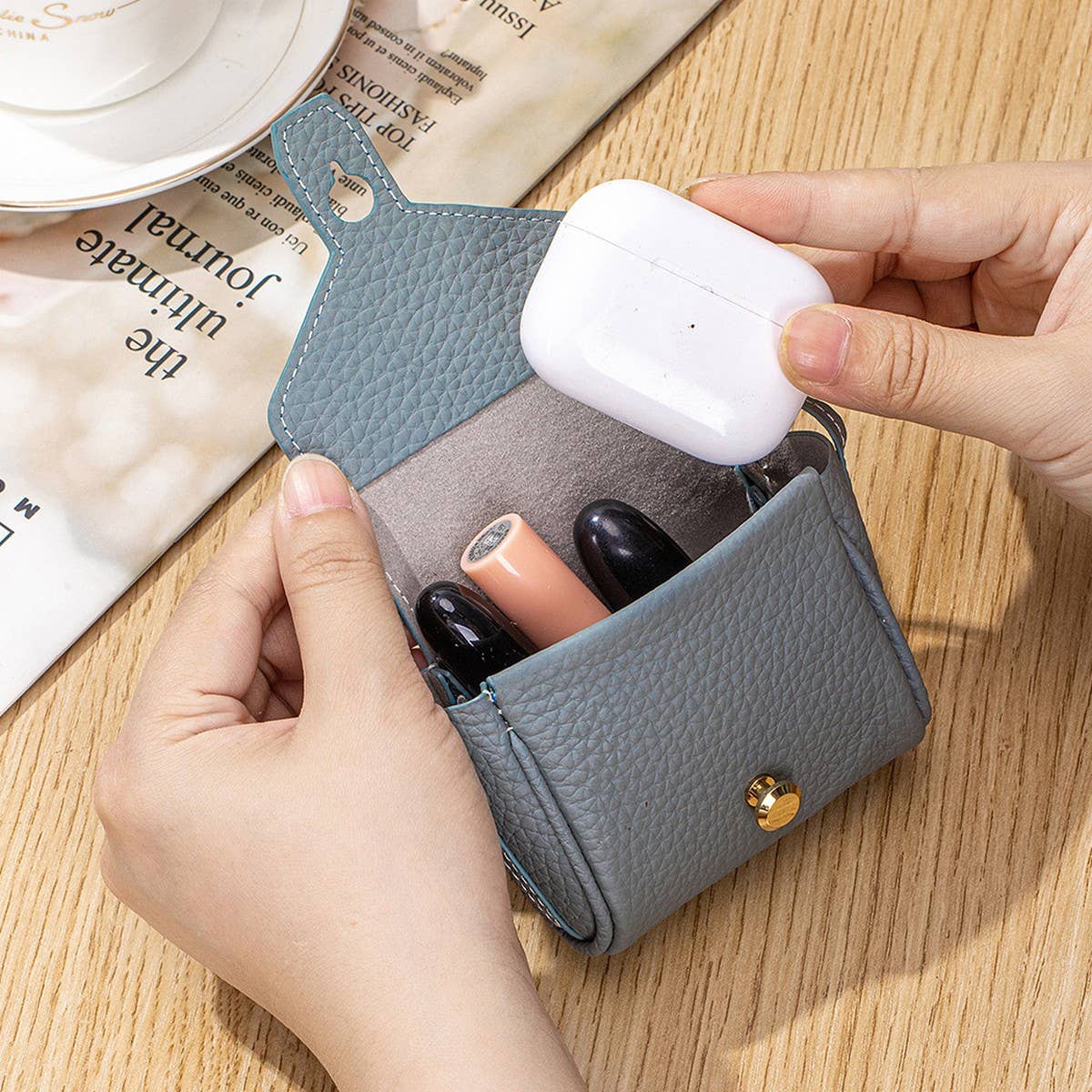 ACCITY - Wholesale Earphone/Headphone Case - Women's - Mini Leather Earphone Case – Multi-Use Pouch_CUAB003988