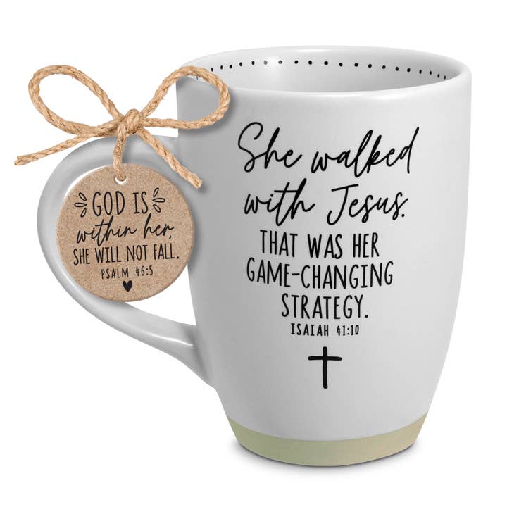 Cottage Garden - Wholesale Coffee Mug - LCP Mug She Walked Jesus White Ceramic 17Oz