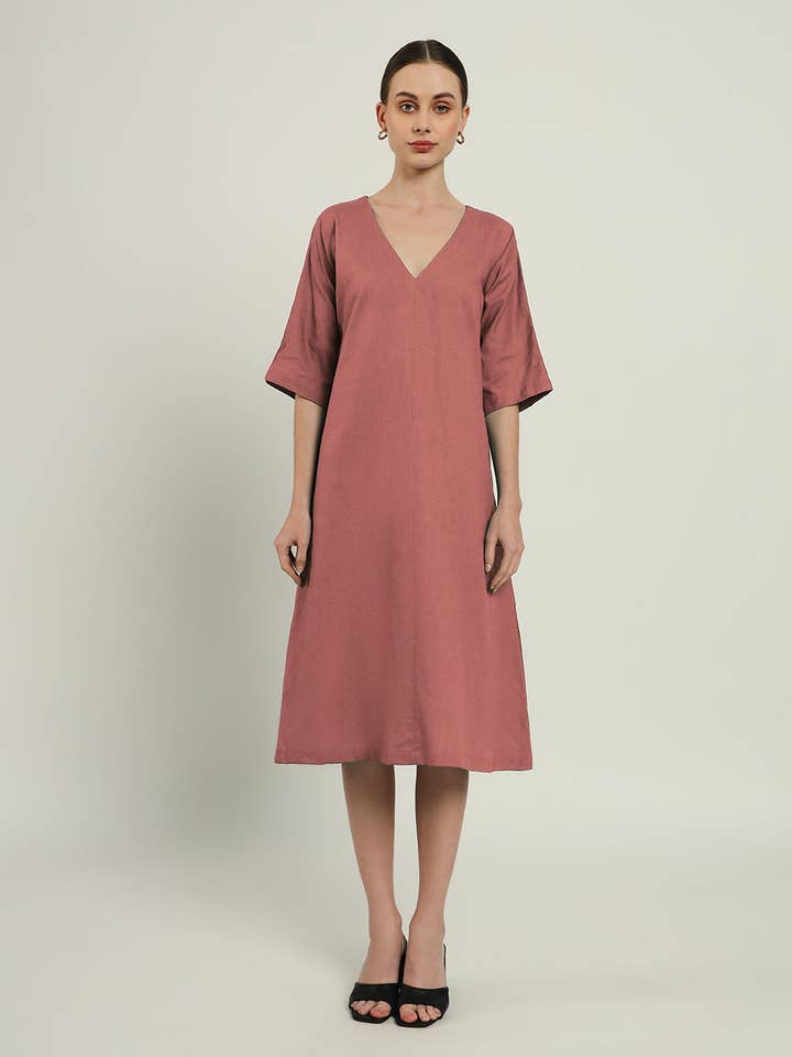 The Mildura Ivory Pink Cotton Dress for wholesale by Thevasa