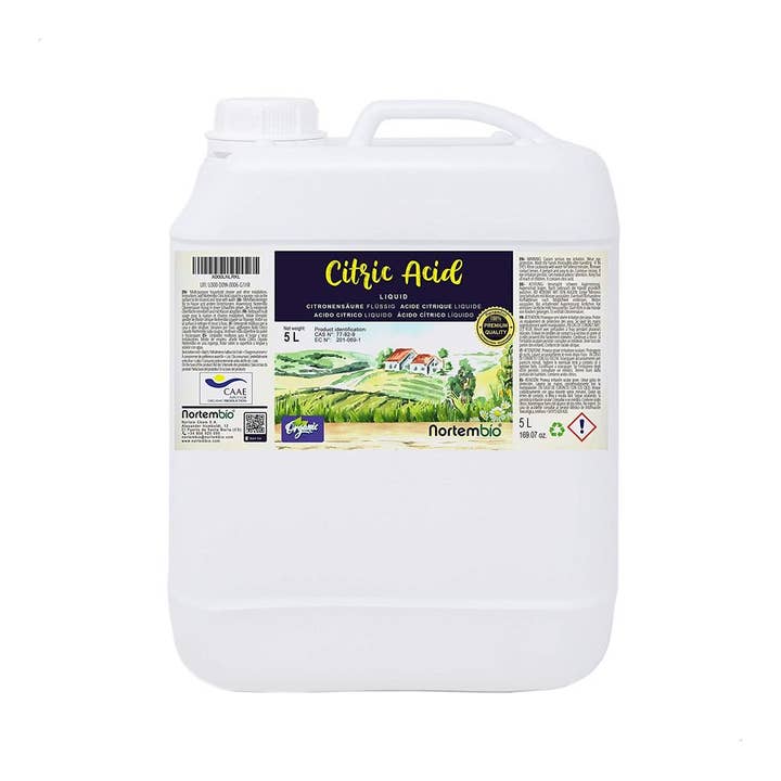 NORTEM BIO TECHNOLOGY GROUP - Venta al por mayor Limpiador multiusos - Ácido Cítrico Ecológico 5 L. Cítrico Anhidro Líquido