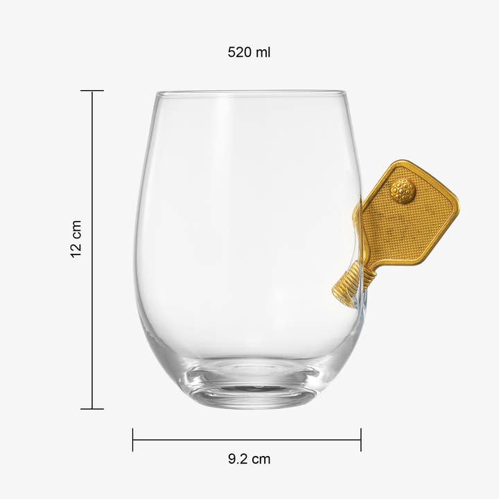 The Wine Savant / Khen Glassware - Vendita all'ingrosso Bicchieri da vino - Bicchieri da vino senza stelo Pickleball | Singoli1