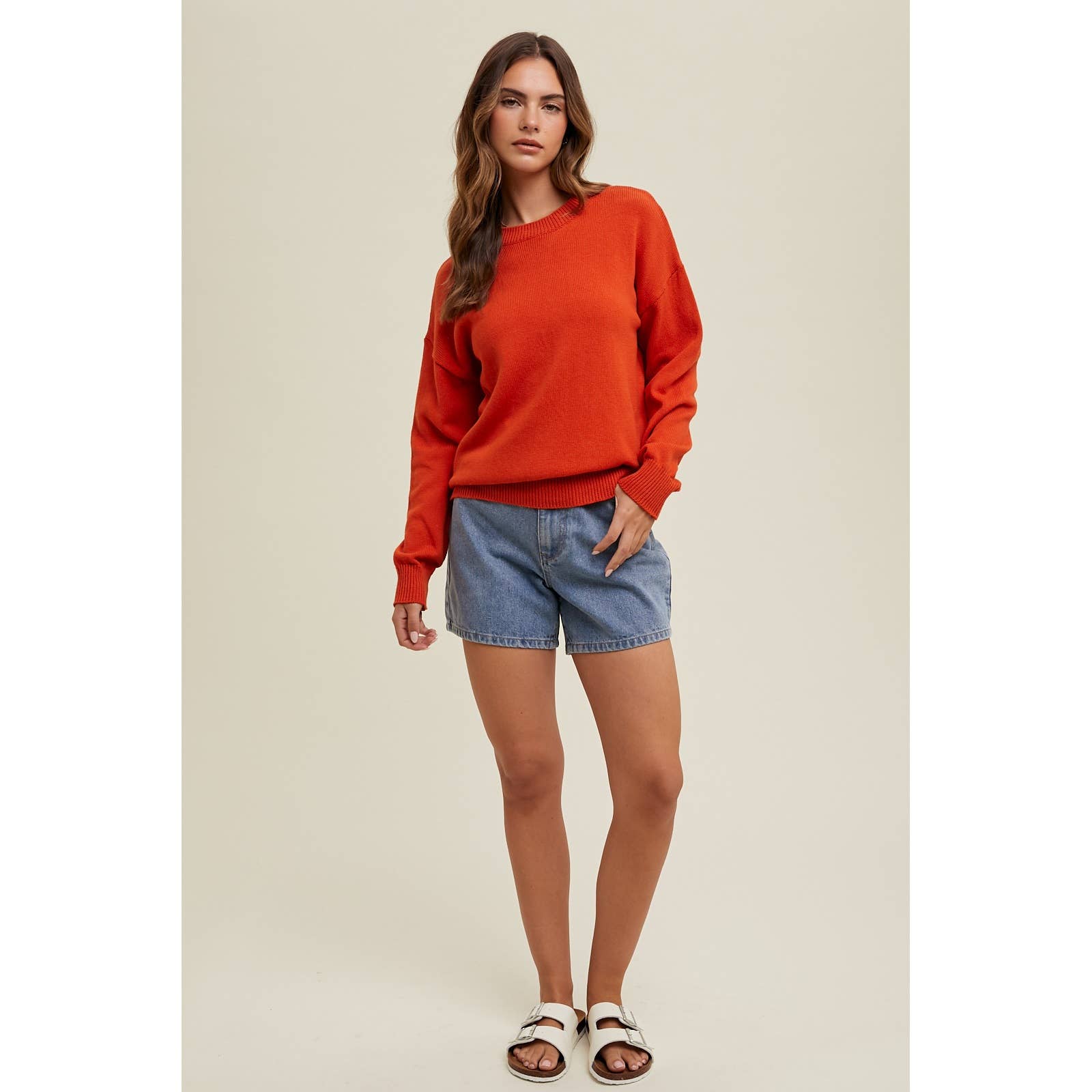Wishlist Apparel - Vente Pull en maille – femme - PULL LÉGER À ÉPAULES TOMBANTES/WL24-93571